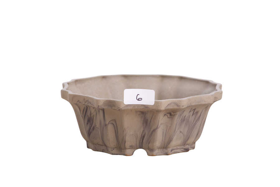 5-Inch Flower Bonsai Pot - Marbled No. 6