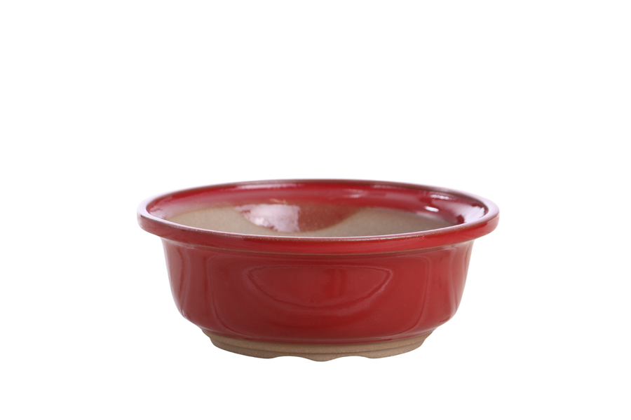 6-Inch Round Bonsai Pot - Red