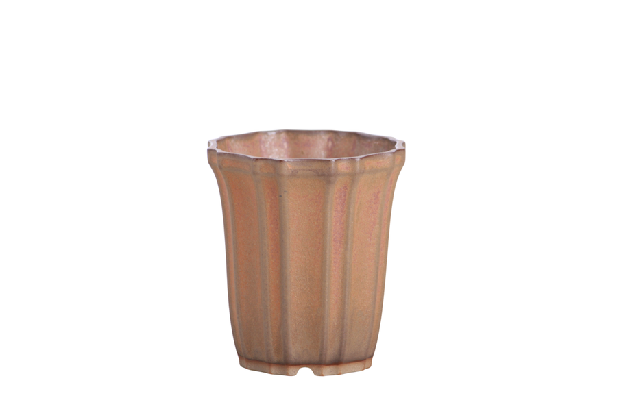 3-Inch Flower Cascade Bonsai Pot - Deep Stone