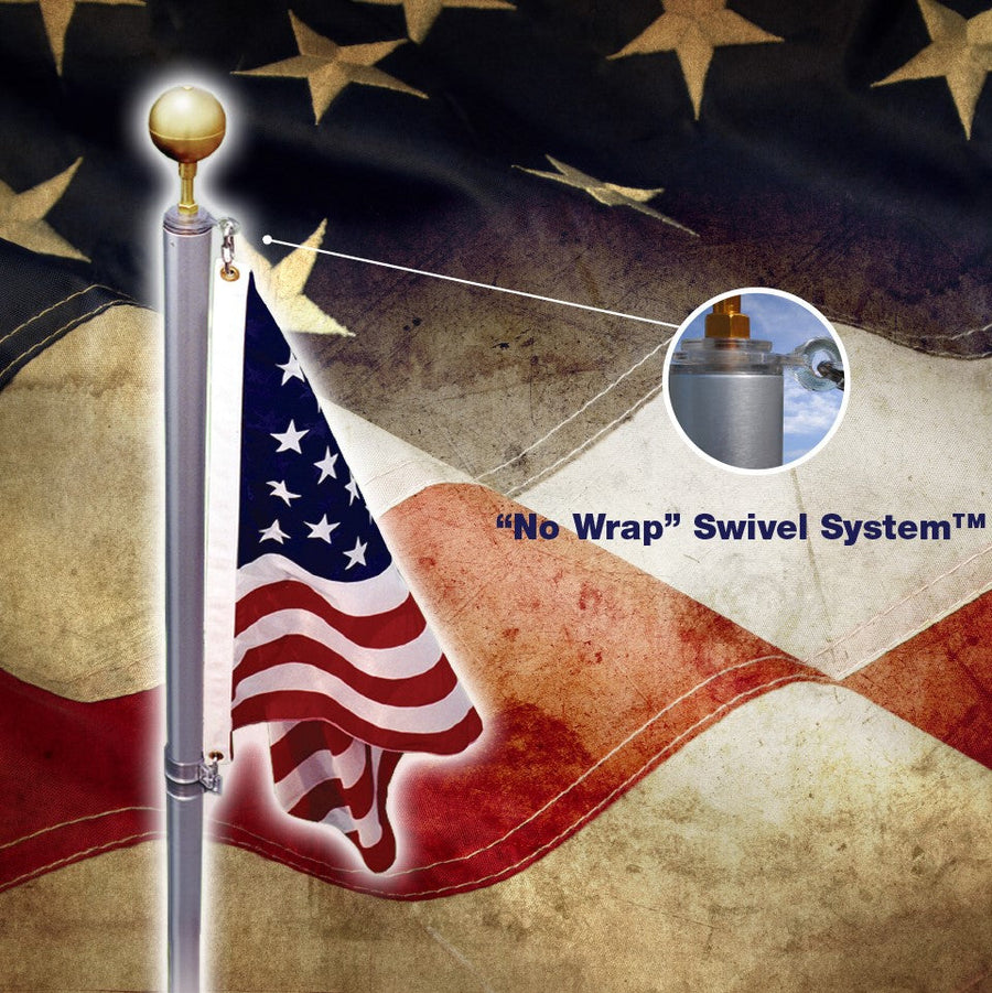 Defender No-Rope Flagpole Kit — flag attachment swivel or locking hardware (image 7)