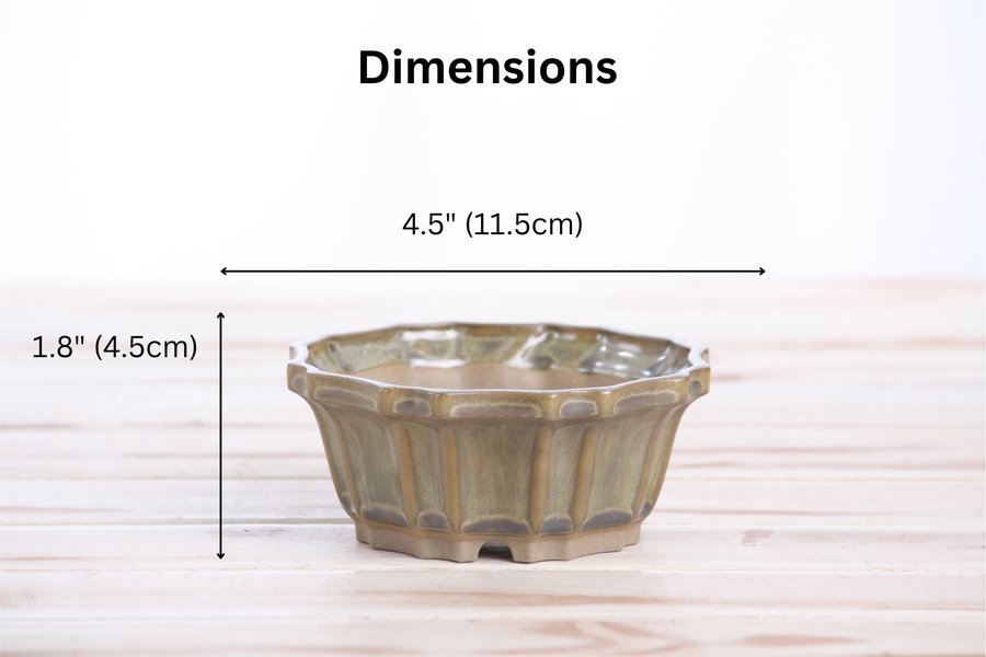 Dimensions of 4.5-Inch Flower Bonsai Pot - Copenhagen