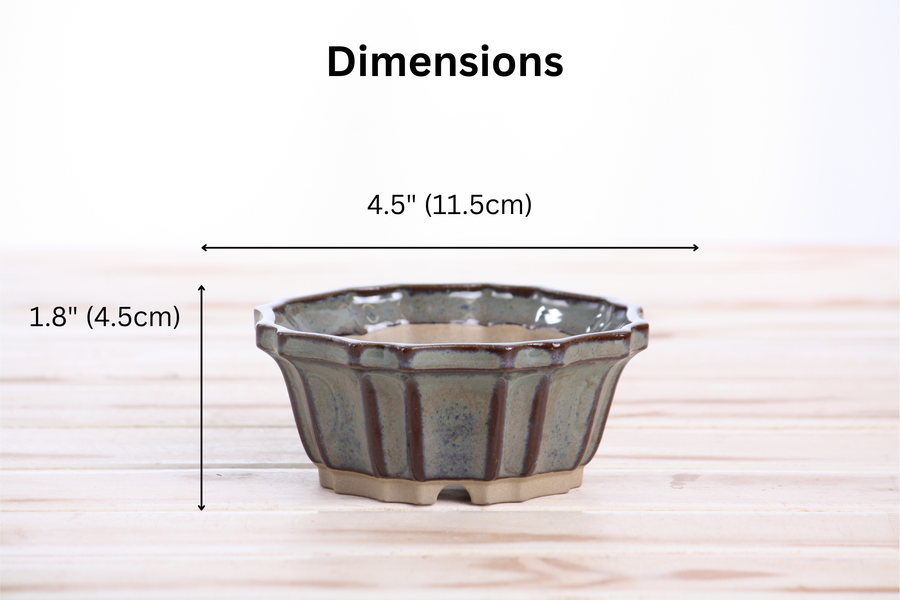 Dimensions of 4.5-Inch Flower Bonsai Pot - Starry Night
