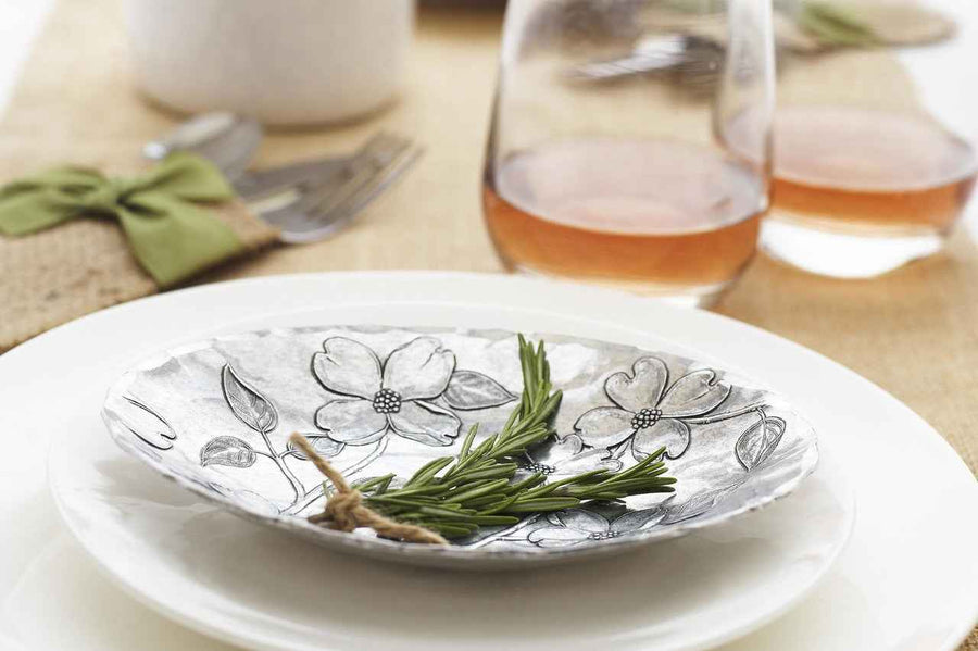Styled display featuring Dogwood 7 Inch Small Oval Dish