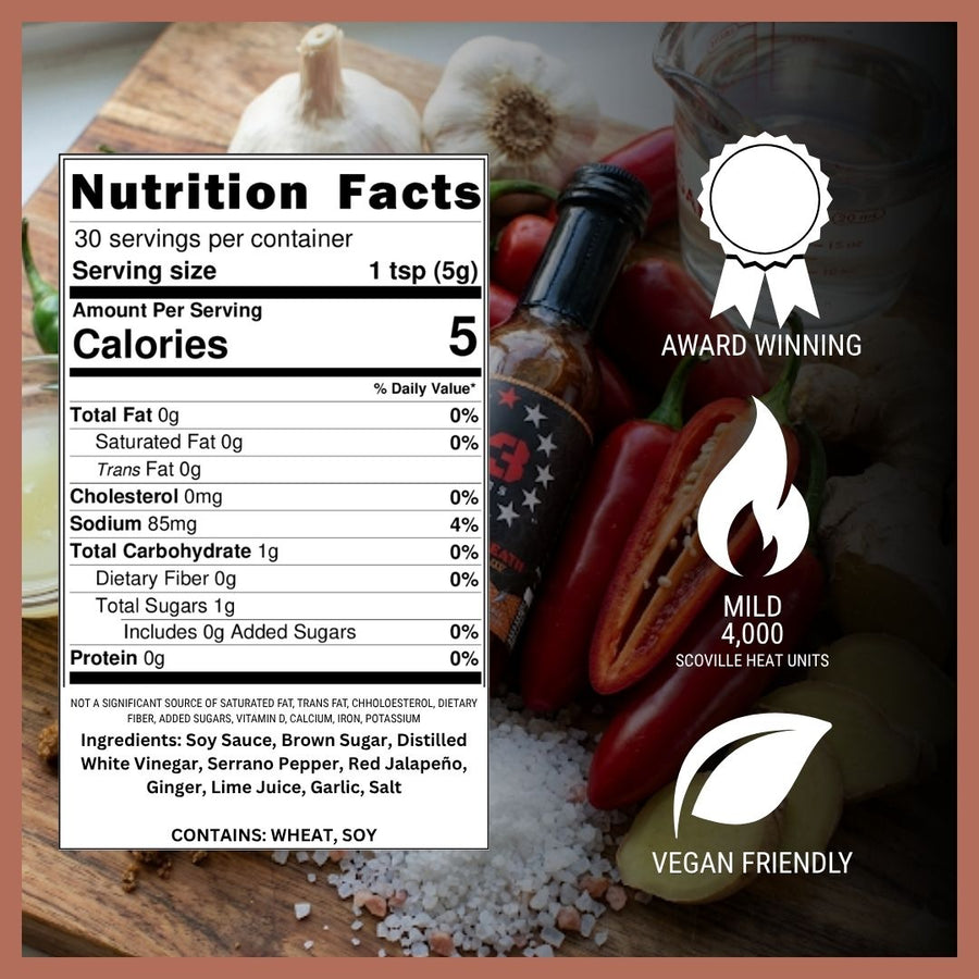 Dragon’s Breath ingredient and nutrition graphic with wheat and soy allergen statement