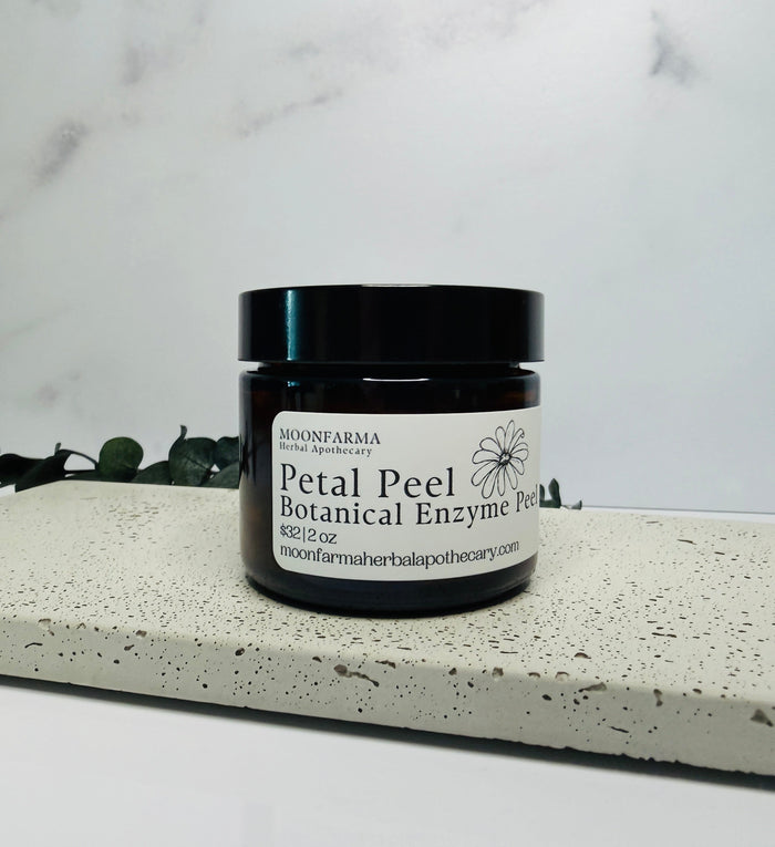 Jar of Petal Peel botanical enzyme facial exfoliant