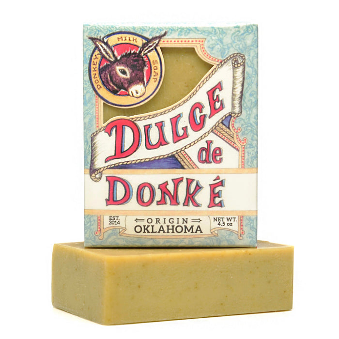 Eucalyptus mint and moringa donkey milk soap bar with its box