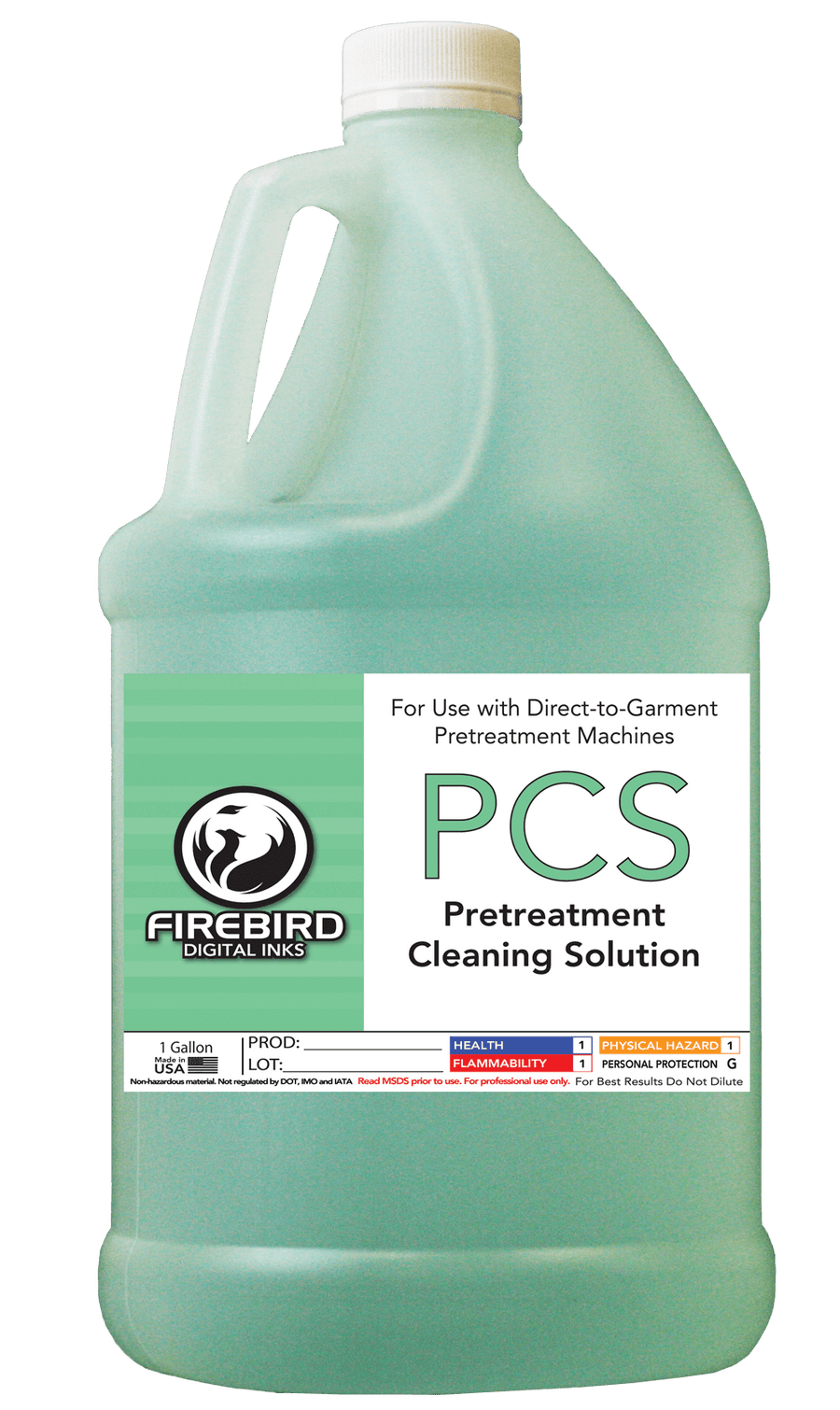 FIREBIRD PCS pretreatment cleaning solution in a handled jug