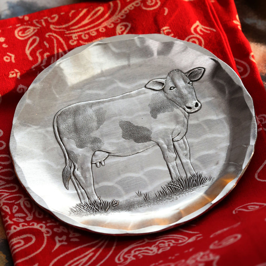 Styled display featuring Farmhouse Cow Coaster
