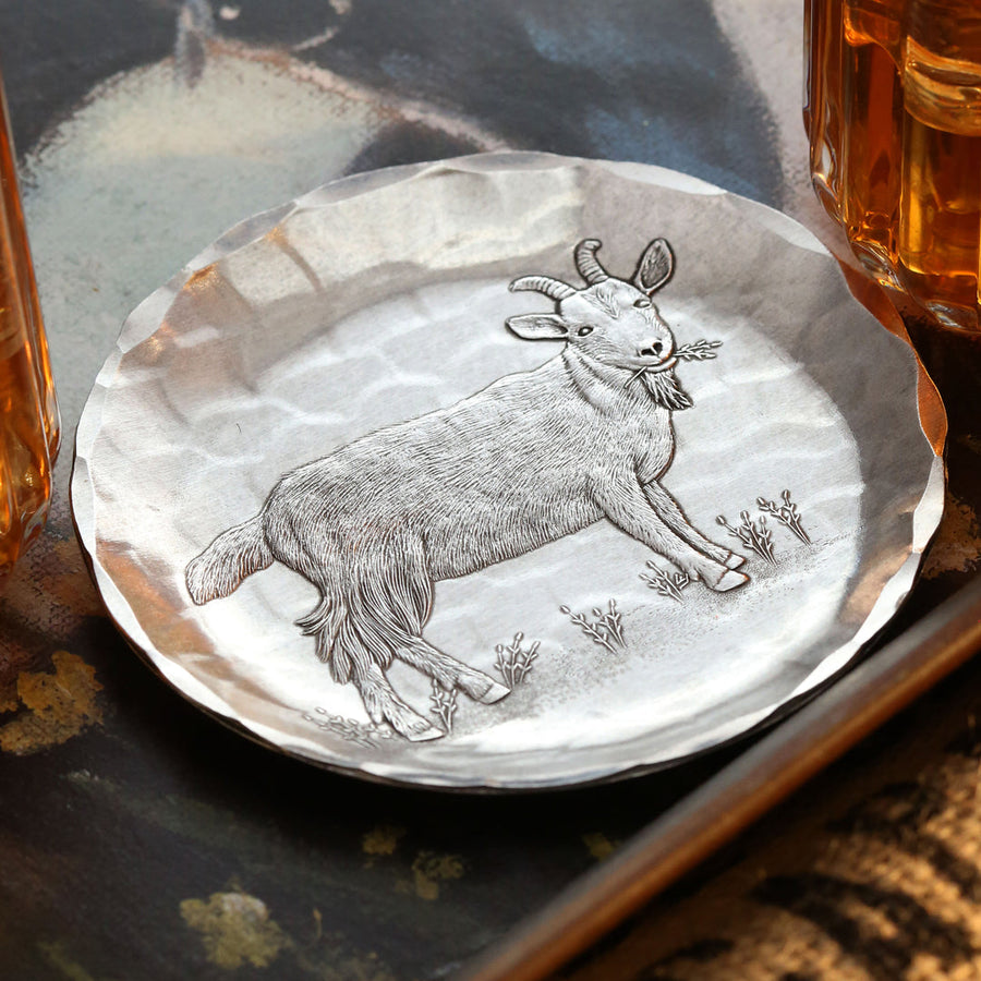 Styled display featuring Farmhouse Goat Coaster