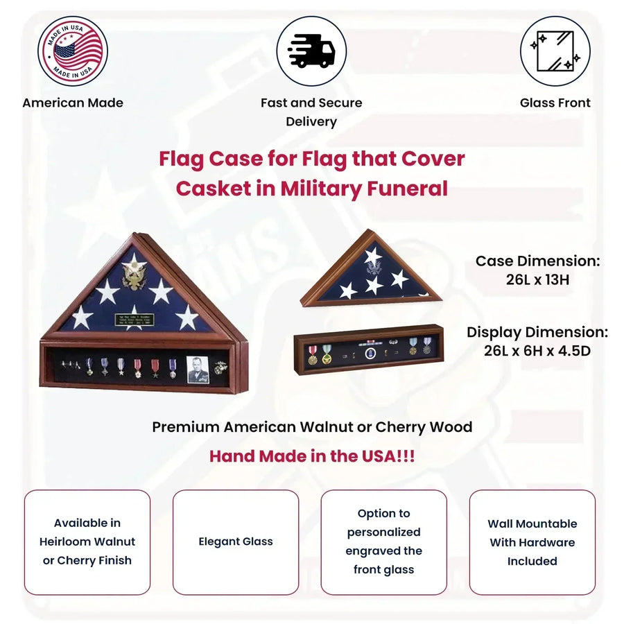 American Flag & Medal Display Case – Presidential Style