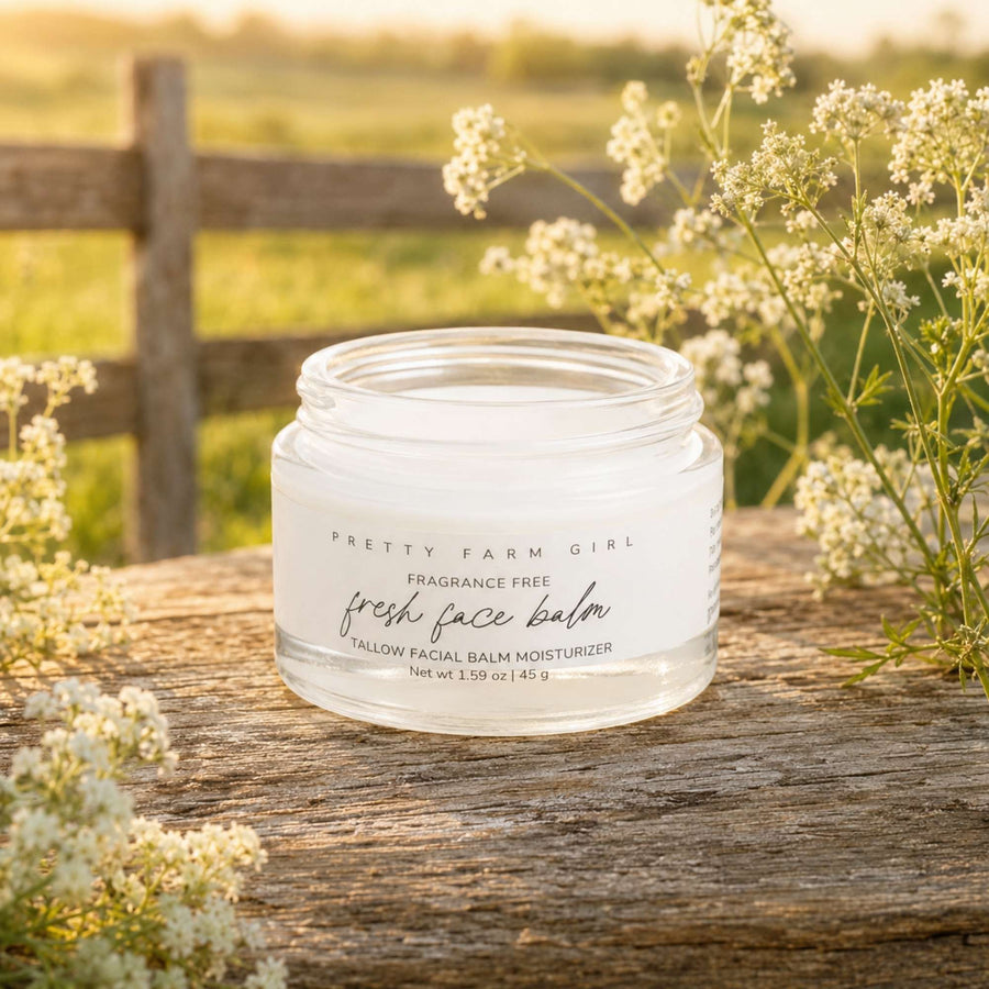 Open fragrance-free Fresh Face balm jar
