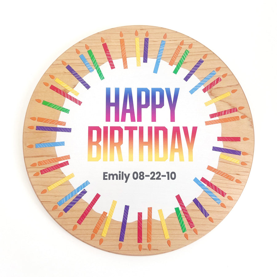 Happy Birthday Maple Wood Serving Board