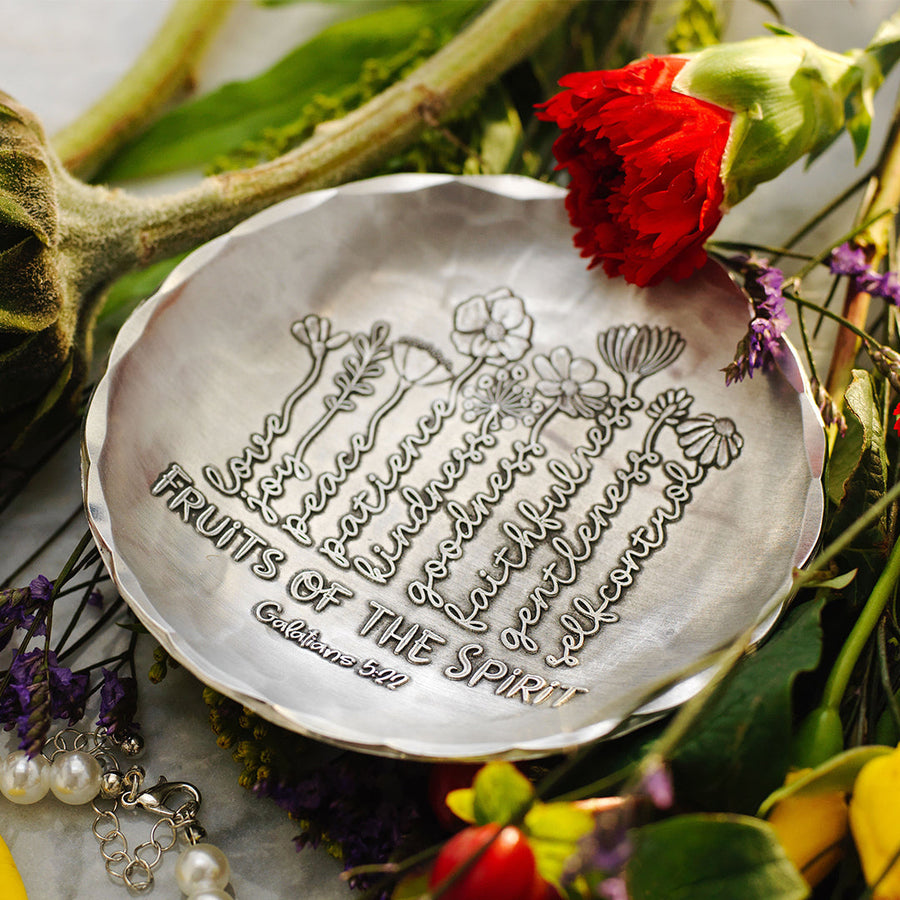 Styled display featuring Fruits of the Spirit Accessory Bowl
