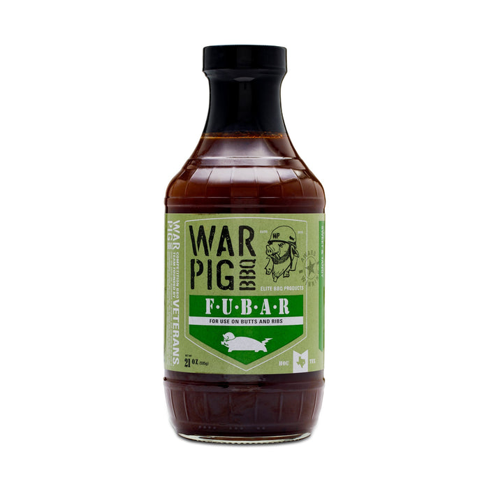 FUBAR BBQ sauce bottle with front label