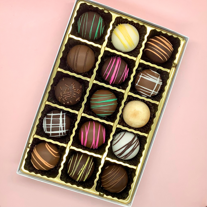 15-Piece Chocolate-Dipped Fudge Truffle Gift Box – product image 1 of 2 at buyamerican.mom