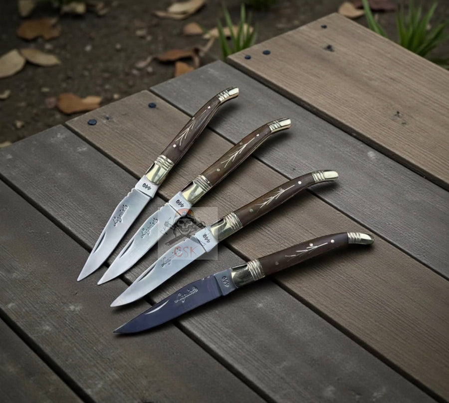 French-Inspired Laguiole-Style Bougna Bee Pocket Knife – Premium Rosewood & Brass Folding Knife