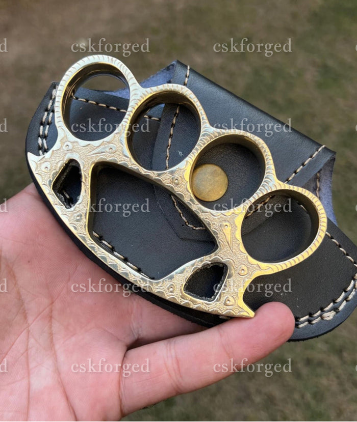 Hand Casted Engraved Brass knuckle