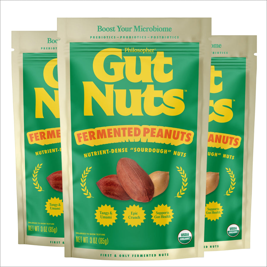 Product photo for Gut Nuts Fermented Peanuts – Tangy Crunchy Snack