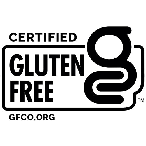 Lupin & Sunflower Protein Orzo Pasta: gluten-free certification graphic.