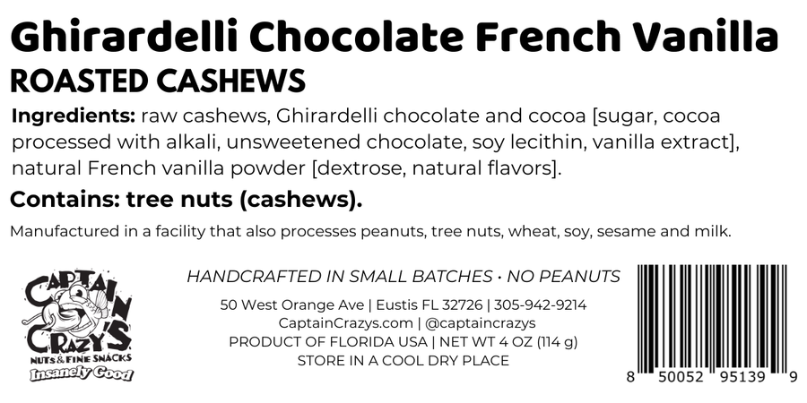 Ghirardelli® Chocolate French Vanilla Roasted Cashews — snack product photograph 8