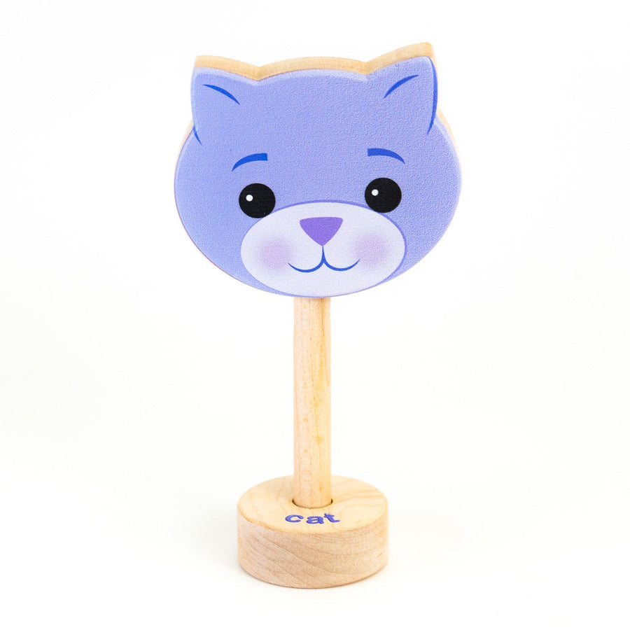 Cat Wooden Baby Rattle – Grasp & Giggle