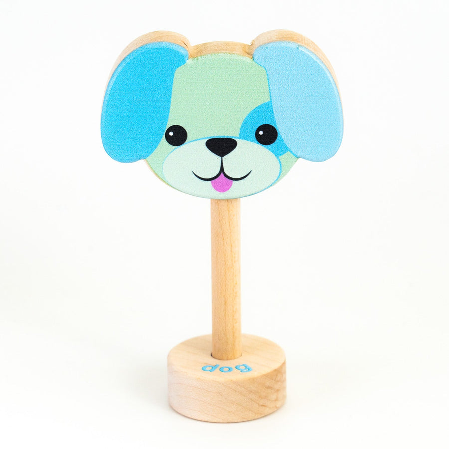 Dog Wooden Baby Rattle – Grasp & Giggle