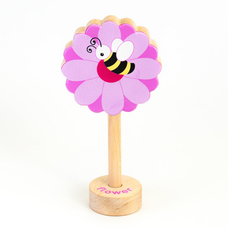 Flower Wooden Baby Rattle – Grasp & Giggle