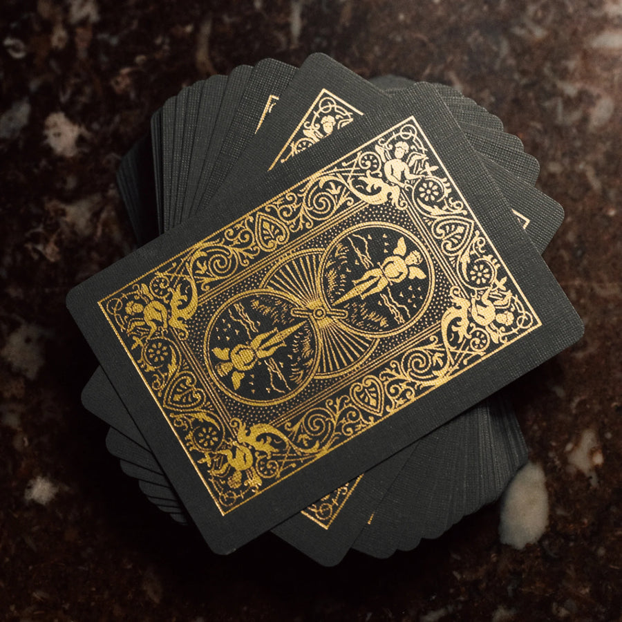 Fan of Black and Gold MetalLuxe card backs