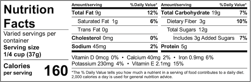 Organic Antioxidant Trail Mix — nutrition facts label 4 of 4