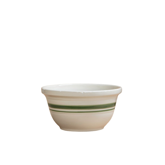 12-Inch Stoneware Mixing Bowl - Green Stripe