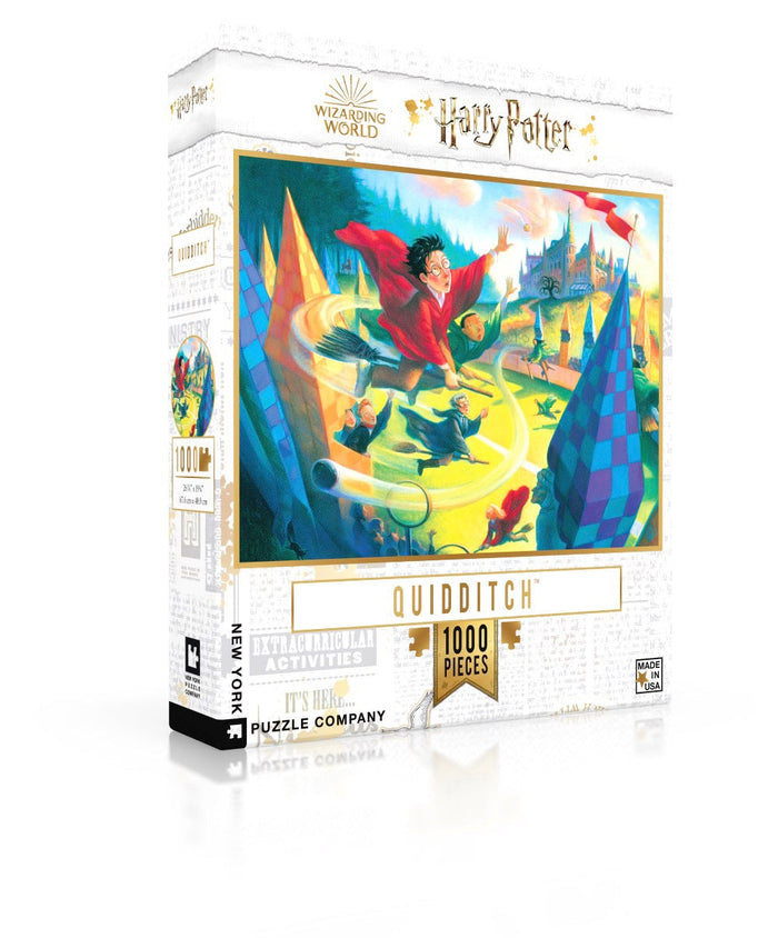 Quidditch puzzle box and illustrated design