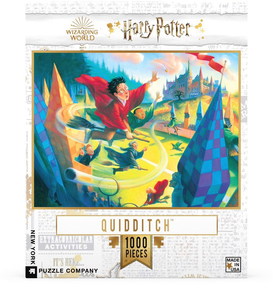 Packaging showing Quidditch puzzle artwork