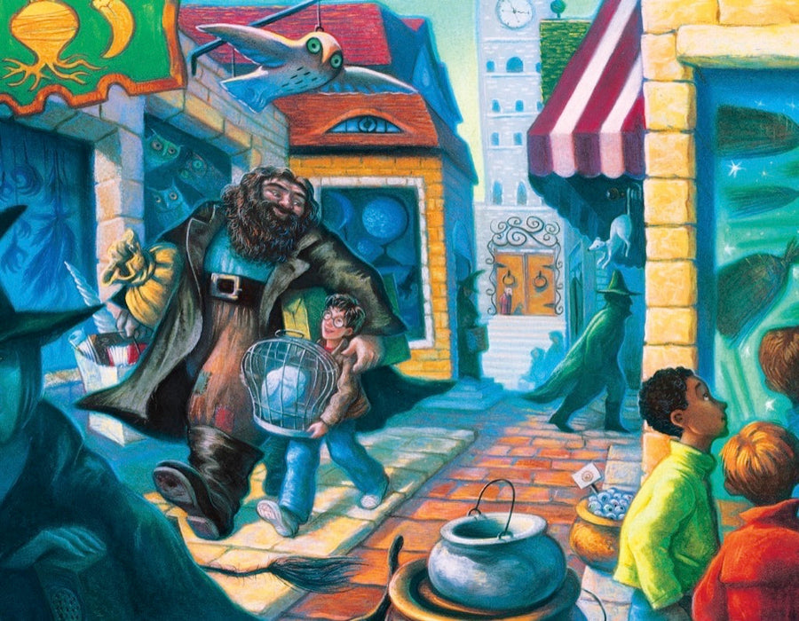 Illustrated Diagon Alley Mini puzzle design