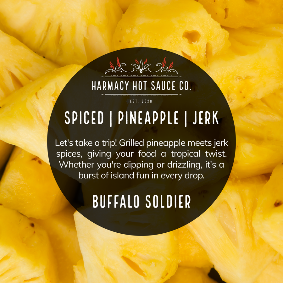 Buffalo Soldier pineapple jerk flavor card