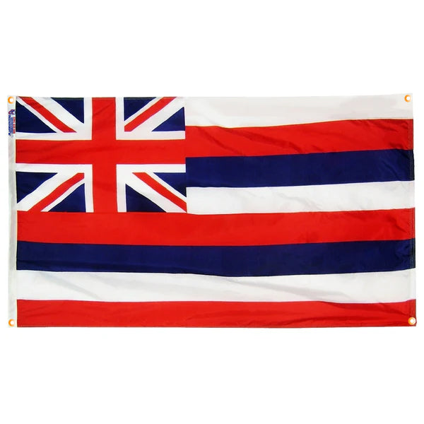 Hawaii Flag with Grommets Along the Edges for Wall Hanging