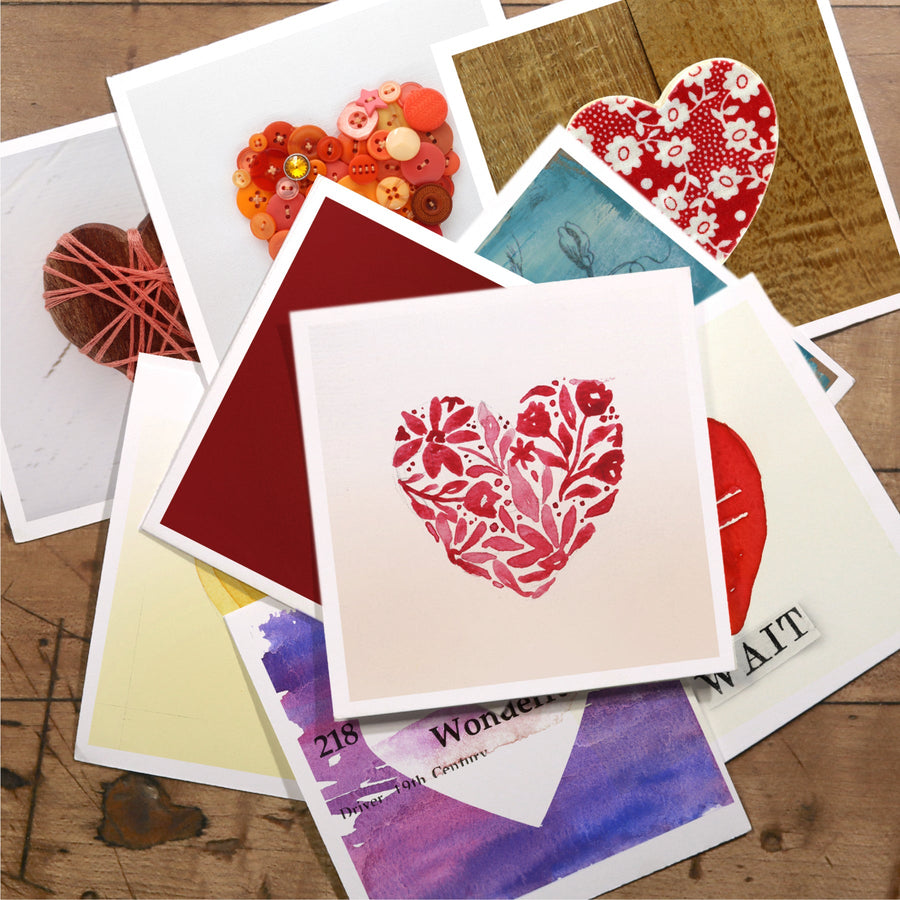 Heart artwork cards from the 365 Heartwork collection.