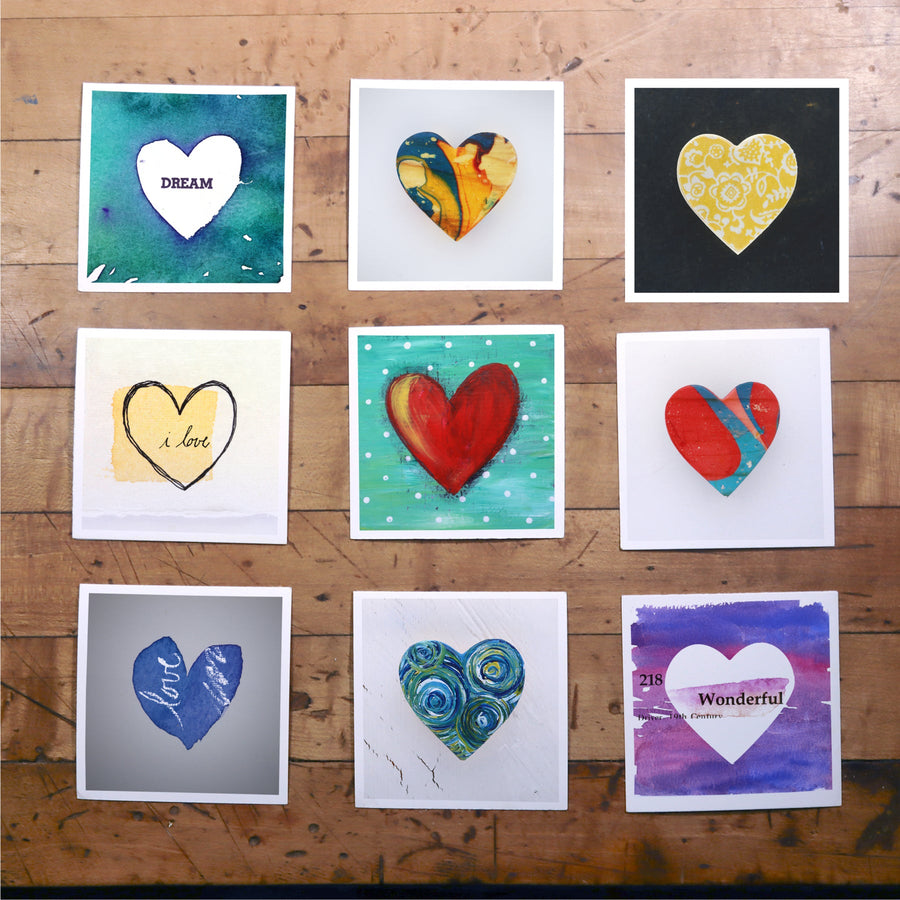 Heart artwork cards from the 365 Heartwork collection.