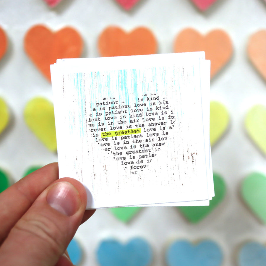 Heart artwork cards from the 365 Heartwork collection.