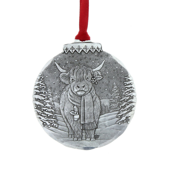 Product view of Holiday Highland Cow Christmas Ornament