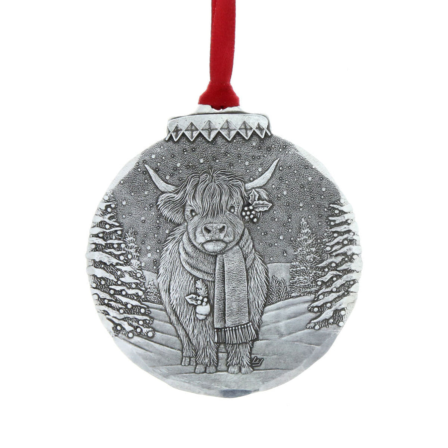 Product view of Holiday Highland Cow Christmas Ornament