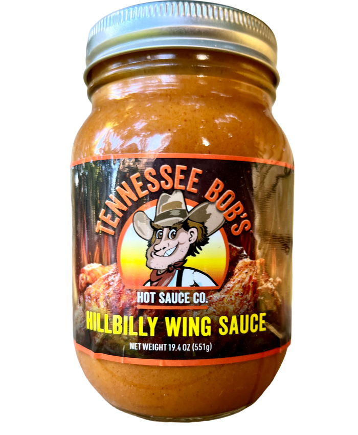 Hillbilly Hot Wing Sauce container