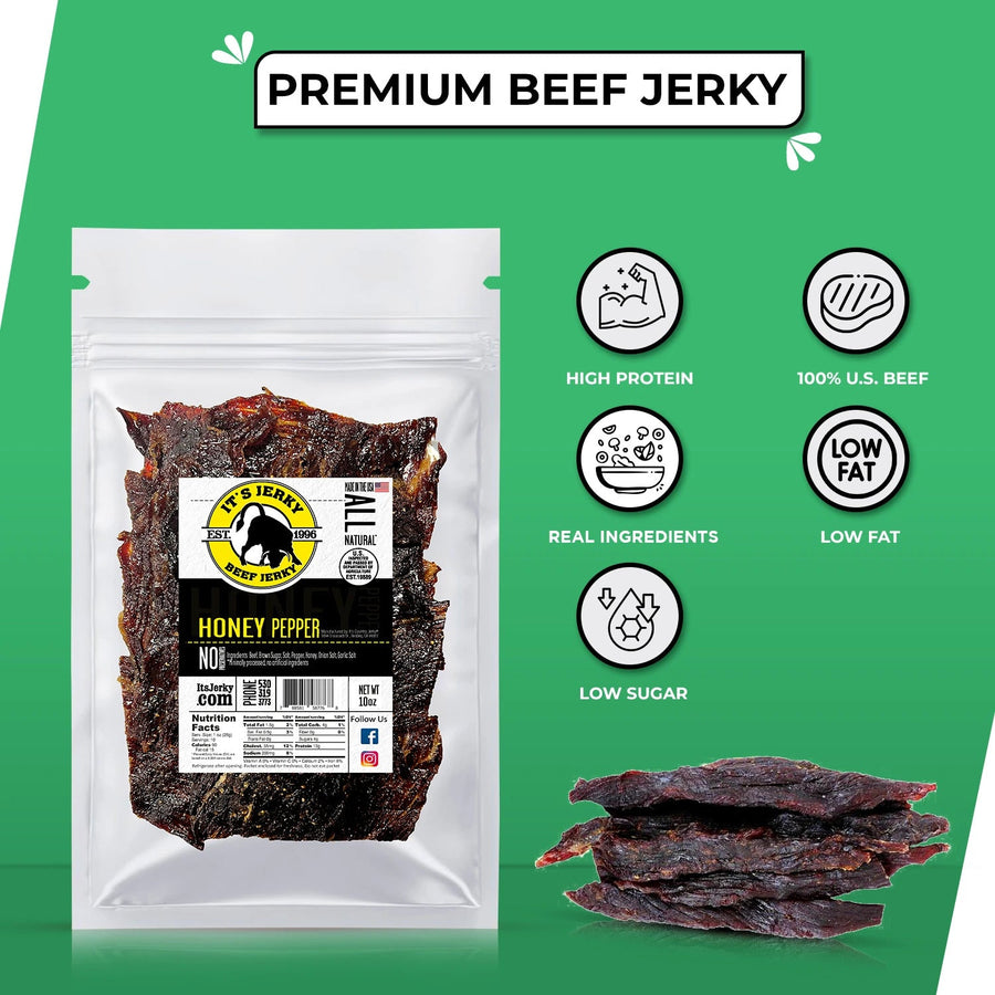 Honey Pepper Beef Jerky – 10 oz – product image 6
