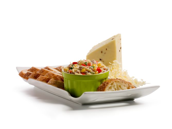 Serving idea: cheese and crackers with a savory dip