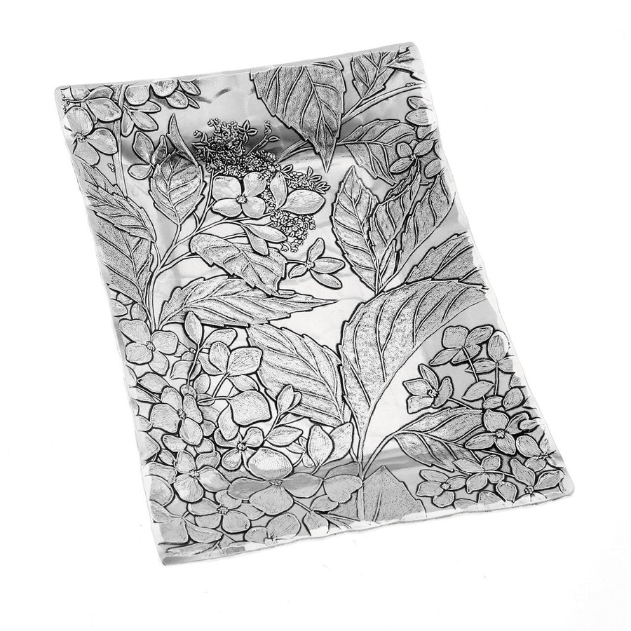 Close-up of the design on Hydrangea Truffle Tray