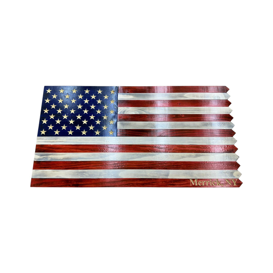 Personalized Wooden American Picket Fence Flag with Ground Stakes — product photo 4