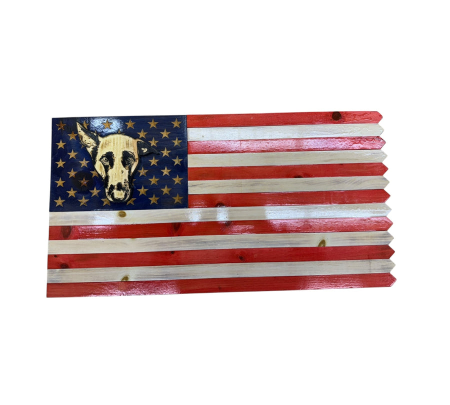 Personalized Wooden American Picket Fence Flag with Ground Stakes — product photo 3