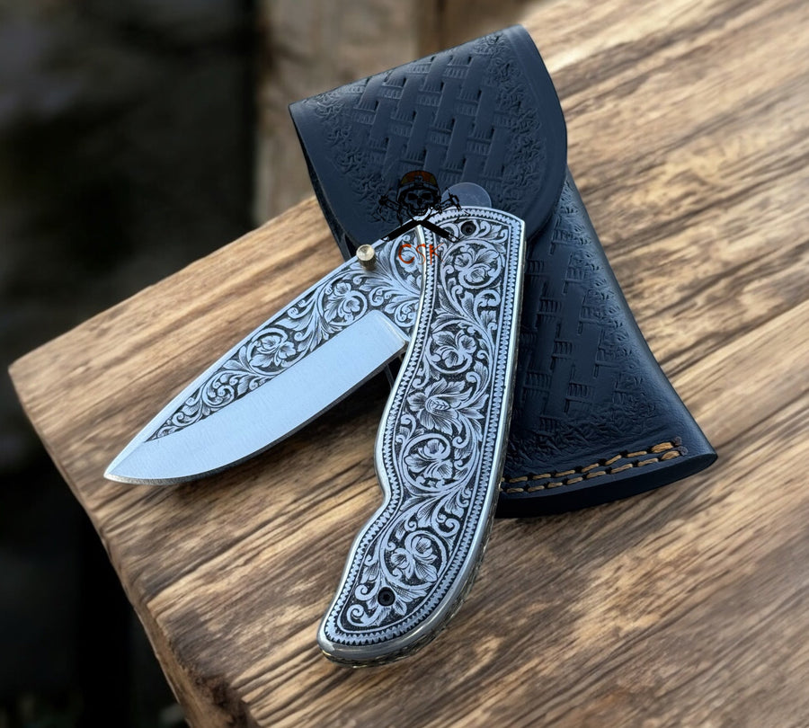 Exquisite Hand-Engraved Pocket Folding Knives – Premium Custom Designs for Collectors & Outdoor Enthusiasts