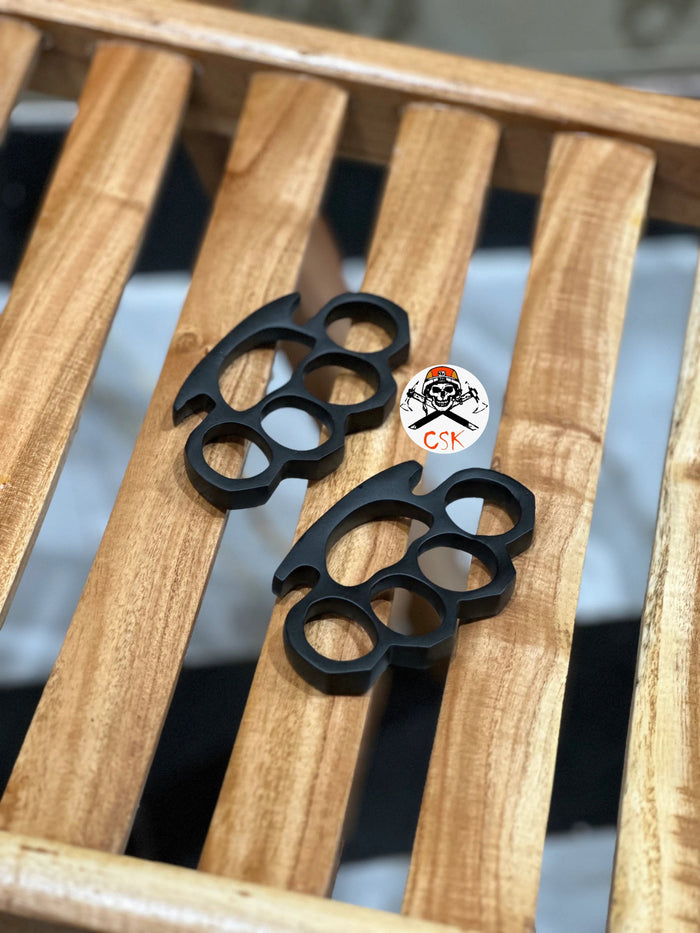 (2-Piece)Hand Casted Black knuckle Set