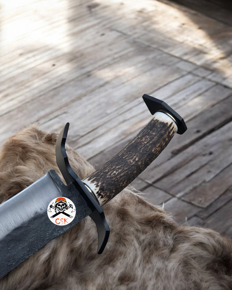 Mountain Stalker Along Knife with Antler Handle