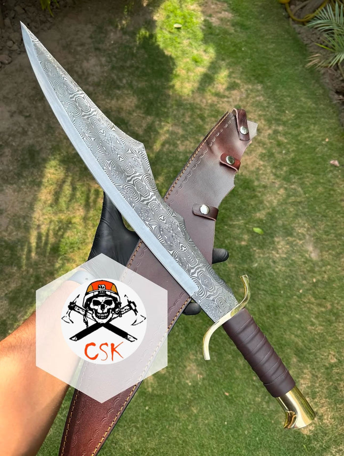 Spartan style sword with a leather-wrapped handle